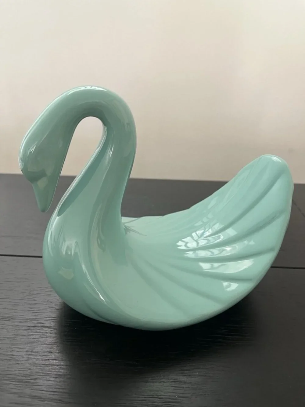 Vintage Aqua Ceramic Swan Towel Holder 80s Retro Bathroom Washcloth Decor 7